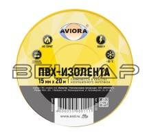 Изолента ПВХ желтая 15x0.13мм 20м, 305-061, AVIORA